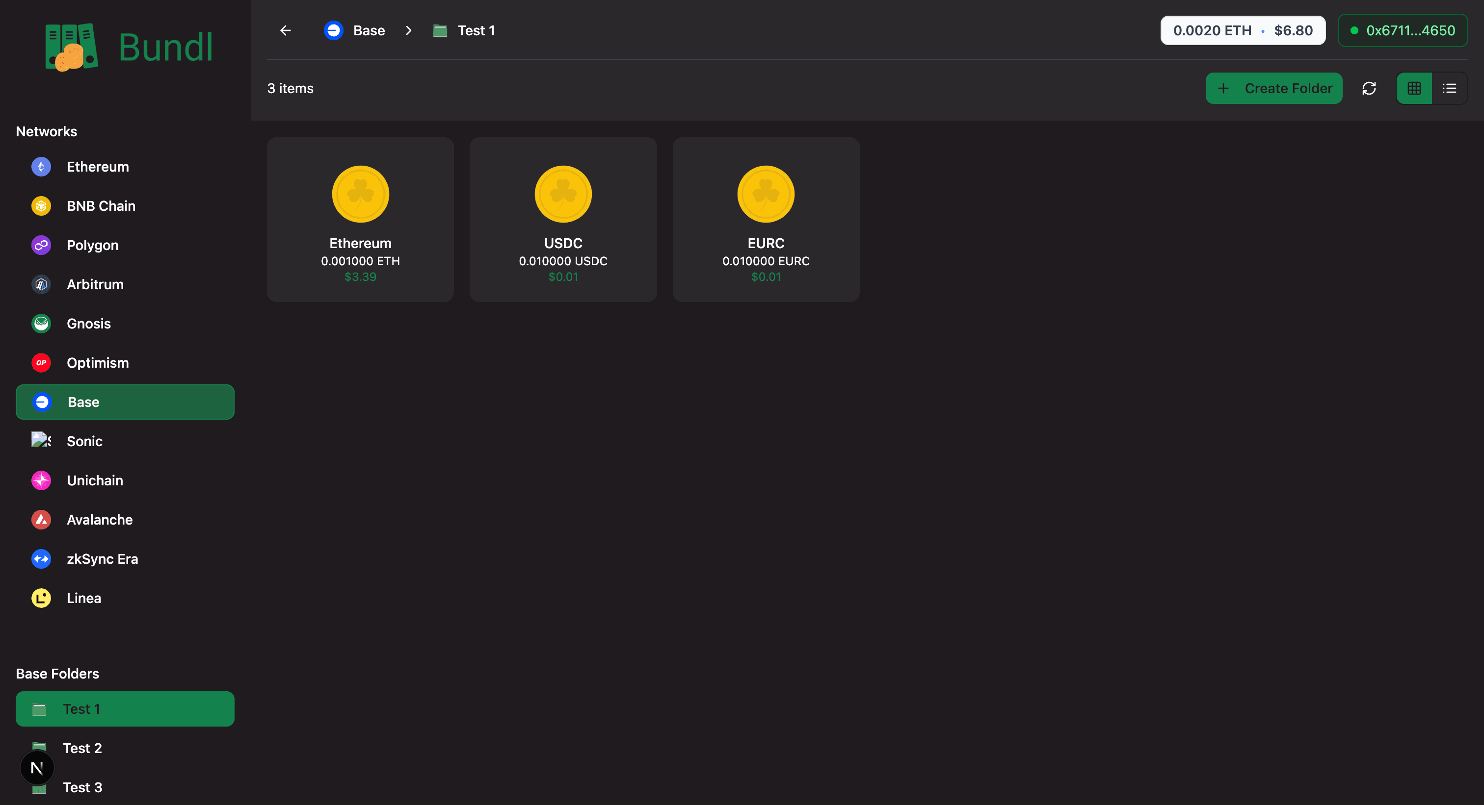 bundl Portfolio Management Interface